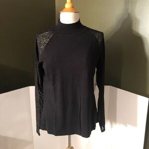 Andrea Jovine Black Zebra Long Sleeve Sweater Sz L